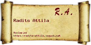 Radits Attila névjegykártya
